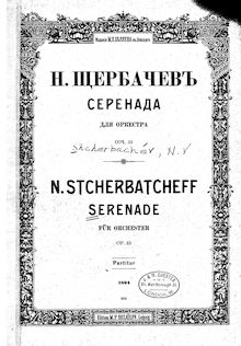 Partition complète, Sérénade pour Orchestre, Op.33, Shcherbachyov, Nikolay