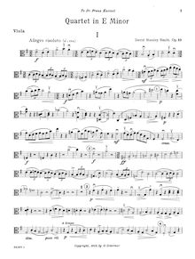 Partition viole de gambe, corde quatuor No.2, String Quartet in E minor