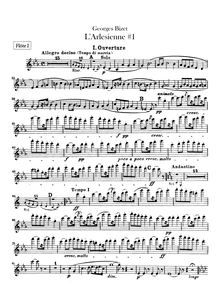 Partition flûte 1, 2, L Arlésienne  No.1, Bizet, Georges