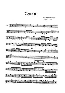 Partition viole de gambe (substitute pour violon III), Canon et Gigue
