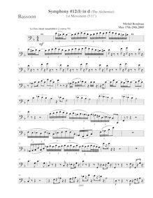 Partition basson, Symphony No.12  pour Alchemist , D minor, Rondeau, Michel