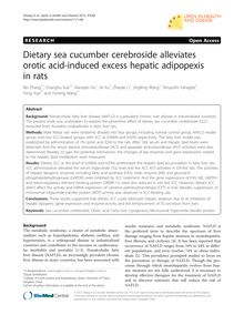 Dietary sea cucumber cerebroside alleviates orotic acid-induced excess hepatic adipopexis in rats