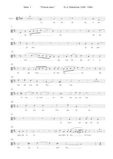Partition ténor 2 , partie [C3 clef], O bone Jesu, Palestrina, Giovanni Pierluigi da