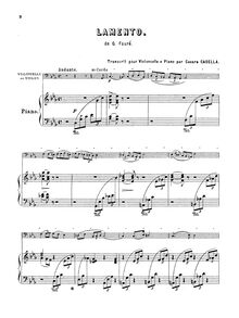 Partition de piano et partition de violon, 2 chansons, Op.4
