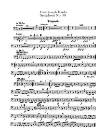 Partition timbales, Symphony No.88 en G major, Sinfonia No.88, Haydn, Joseph par Joseph Haydn