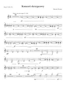Partition cor 3/4 (en F), violon Concerto No.1, D minor, Werner, Marcin