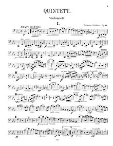 Partition violoncelle, Piano quintette No.2, Op.19, C minor, Grädener, Hermann