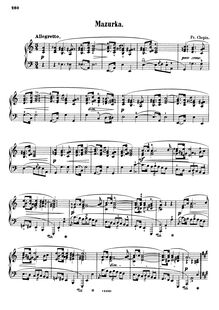 Partition complète (filter), Mazurka en A minor,  B.134
