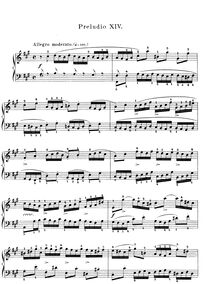 Partition Prelude et Fugue No.14 en F♯ minor BWV 859, Das wohltemperierte Klavier I