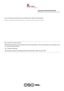Les mécanismes de la réforme administrative - article ; n°2 ; vol.38, pg 675-6123