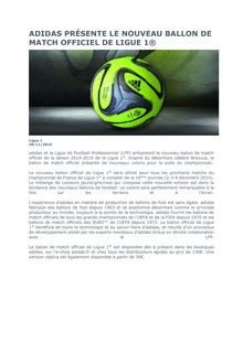 Adidas présente le nouveau ballon officiel de la LIGUE 1