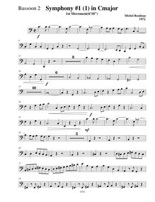 Partition basson 2, Symphony No.1, C major, Rondeau, Michel par Michel Rondeau