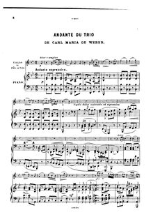 Partition de piano, Trio, G minor, Weber, Carl Maria von