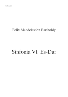 Partition violoncelles, corde Symphony No.6 en E♭ major, Sinfonia VI