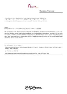 À propos de Mercure psychopompe en Afrique - article ; n°2 ; vol.102, pg 647-649
