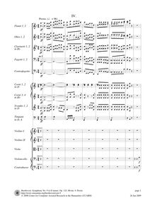 Partition I, Presto, Symphony No.9, Choral, D minor, Beethoven, Ludwig van par Ludwig van Beethoven