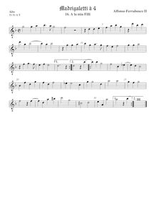 Partition ténor viole de gambe 1, octave aigu clef, Madrigaletti