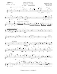 Partition flûte , partie, Christmas Trio pour flûte, violoncelle, et Piano