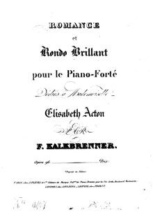 Partition complète, Romance et Rondo brillant, Op.96, Kalkbrenner, Friedrich Wilhelm