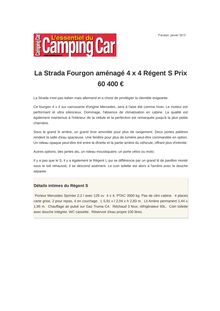 La Strada Fourgon aménagé 4 x 4 Régent S Prix 60 400 €