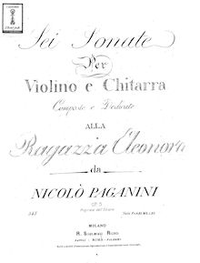 Partition parties complètes, 6 sonates, Op.3, 6 sonate per violino e chitarra, Op.3