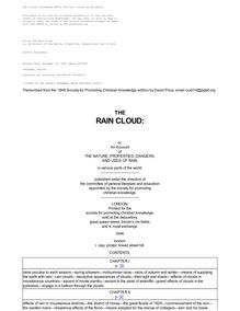 The Rain Cloud - or, An Account of the Nature, Properties, Dangers and Uses of Rain in Various Parts of the World