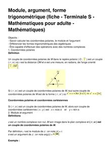 Module, argument, forme trigonométrique