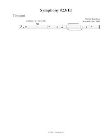 Partition timbales, Symphony No.23, F major, Rondeau, Michel par Michel Rondeau