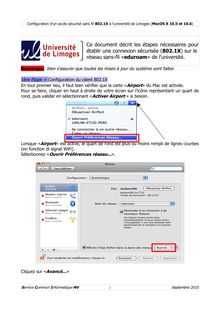 Configuration d un accès sécurisé sans fil 1X l université de Limoges MacOS X et
