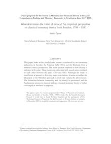 Paper proposed for the session in Monetary and Financial History at the 22nd Symposium on Banking and Monetary Economics in Strasbourg June