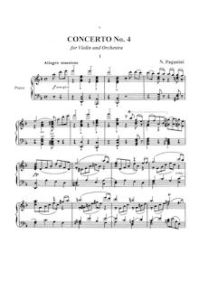 Partition violon et partition de piano, solo , partie (dernier page of solo , partie missing), violon Concerto No.4