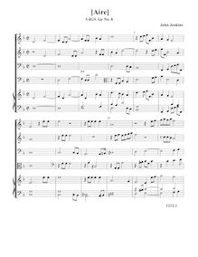 Partition [Air], VdGS No.8 - partition complète (Tr Tr B B O), Airs pour 4 violes de gambe avec orgue