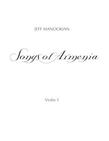 Partition cordes, chansons of Armenia, pour flûte et Piano, Manookian, Jeff
