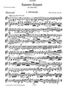 Partition violon II , partie, Chamber Concerto en Old Style, Op.112