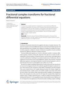 Fractional complex transforms for fractional differential equations