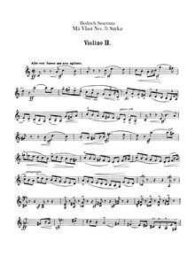 Partition violons II, Šárka, A minor, Smetana, Bedřich