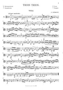Partition viole de gambe (alternate pour violoncelle), 3 corde trios, Op.13