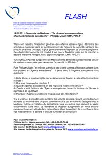 Scandale du Médiator : "Se donner les moyens d - 19/01/2011 ...