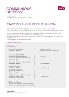 Grève SNCF du 11 juin 2014 Communiqué de presse