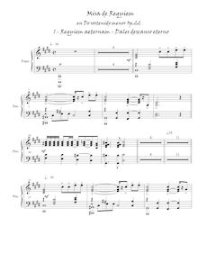Partition Piano, Misa de Requiem en do sostenido menor, C♯ minor