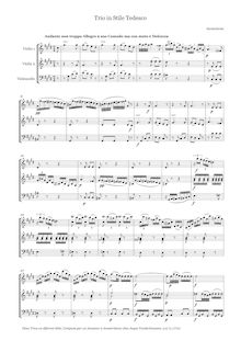 Partition , Trio en Stile Tedesco, 2 corde Trios, Deux trios en diferent stile, compose par un amateur