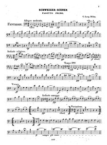 Partition basson 1, 2, Schweizer Scenen, Fantaisie, G major, Böhm, Carl Leopold par Carl Leopold Böhm