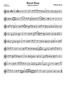Partition viole de gambe aigue 2, Cantiones Sacrae I, Liber primus sacrarum cantionum par William Byrd