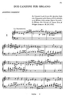 Partition complète, 2 Canzoni per Organo, Soderini, Agostino par Agostino Soderini