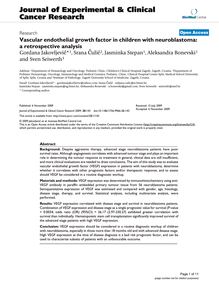 Vascular endothelial growth factor in children with neuroblastoma: a retrospective analysis