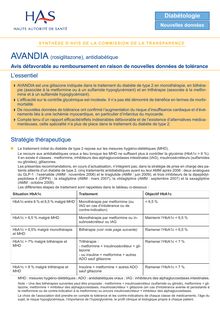 AVANDIA - AVANDAMET - Synthèse d avis AVANDIA - CT-9105