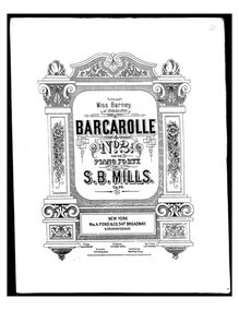 Partition complète, Barcarolle No.2, Op.28, A♭ major, Mills, Sebastian Bach