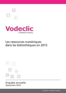 VODECLIC – Les ressources numériques dans les bibliothèques en 2015