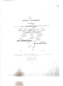 Partition Title Page, Rondo über Motiven aus Oberon, Ernst, Heinrich Wilhelm