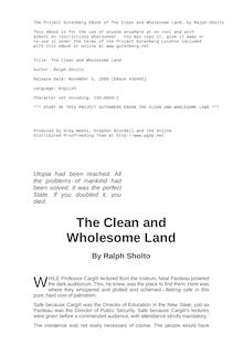The Clean and Wholesome Land